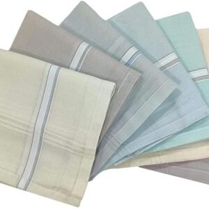 ONE MY CHOICE Cotton Handkerchiefs Set, Striped Pattern, Pastel Colors, Pack of 6