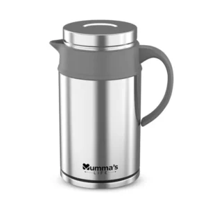 Mumma's LIFE Insulated Steel Flask | Insulated Tea Pot Kettle Thermos Water Jug | Hot & Cold | Leak-Proof Lid | Thermoware | Food Grade Plastic | High Grade Stainess Steel | Fat Boo Grey (800ML)