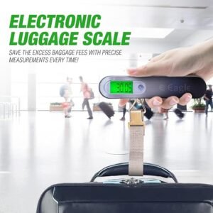 Metal Luggage Weighing Scale, 50 kg Capacity, Accuracy 5 g/10 g, Portable Hanging Digital Weighing Machine, Electronic Weighing Scale for Flight, Travel, Baggage, Cylinders (Colour may var
