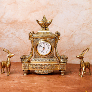 Brass Vintage Square Clock Large