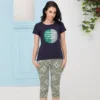 Printed T Shirt And Capri Set