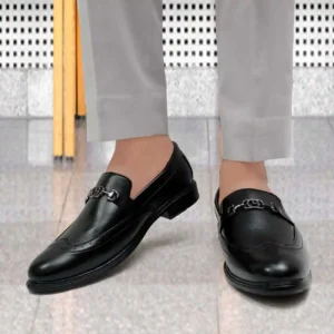 WUGO::Latest Trendy Men Formal Shoes|Black Moccasin Shoes|Office Shoes For Men's & Boys-MOCCASIN09-BLK(Black)