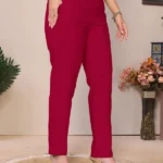JB304 Cotton Pant for women perfect for Formal Pants and casual pants for women, Daily Wear Pant for Women - 2 packet, half elastic waist, ankle length pant for women