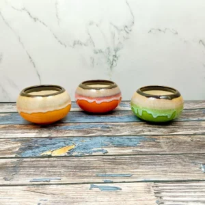 Multi Glaze Round Ceramic Bonsai Planters