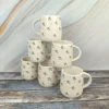 Dpaara Hand-Painted Cherry Ceramic Coffee Mugs (Set of 6)