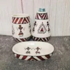 Warli Design Handpainted Ceramic Bathroom Set