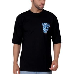 Fearless Drop Shoulder T-Shirt Men’s – White, Pista, Black