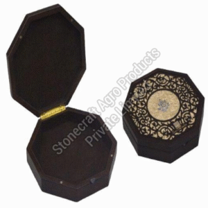 Polished Hex Wooden Storage Box