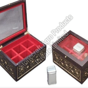 Rectangular Polished Wooden 6 Compartment Box