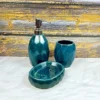 Green Glossy Glaze Ceramic Bathroom Set