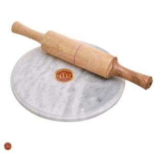PTR Marble Roti Roller/Chakla/Rolling Pin Board/Roti Maker/Phulka Maker/Chapati Maker (White)
