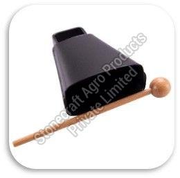 Kids Black Metal Cow Bell With Stick Toy