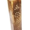 Golden Color Wooden Incense Holder - Mango Wood, 12x2x2 Inches, Gold Finish, Carved Design, Indian Style, Hinduism Theme