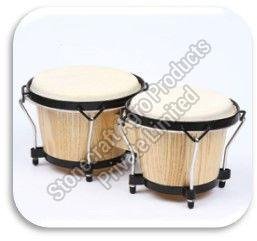 Kids Playing Round Wooden Bongo Drum Toy