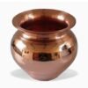 Traditional Design Copper Lota - 6.5" | Yellow Color, Pure Copper Material, Fine Finish, Ideal For Utensil Or Pooja Use
