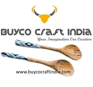 Wood & Printed Enamel Of Seep Handles Spoons Set For Multipurpose Home Dinning Table Decor Utensil