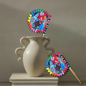 Hand Painted Decorative Folk Art Bamboo Made Hand Fan