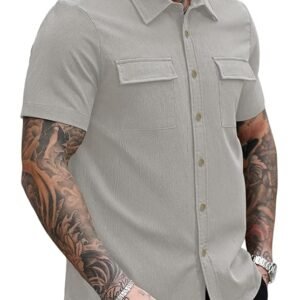 GRECIILOOKS Shirt for Man | Classic Beige Shirt for Man | Men's Regular Fit Soft Cotton Blend Casual Shirts with Button Closure