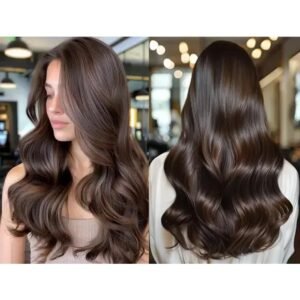 BLUSHIA Synthetic Long Brown Hair Wigs without Bangs Extensions for Women Full Head Natural Straight Wig (Pack of 1)