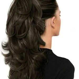 Hair Extensions And Wigs Ponytails Hairpiece Wavy Claw Clip Ponytail Hair Extensions 22 inch (Brown)