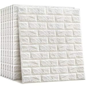 Wall Stickers Wallpaper PE Foam Brick Design DIY Decal (70 x 77 cm) 3D Frames PVC DIY Self Adhesive (Pack of 10)