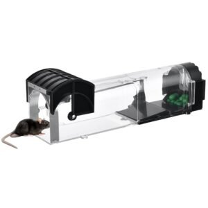 Dukaan Rat Trap Cage for House Garden Patio, 32cm Long Transparent Humane Mouse Traps, No Kill Reusable Steel Reinforced Rat Trap for Rodents & Mice (Chuha), Rat Catcher Trap for Home & Warehouse