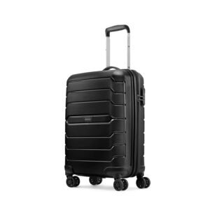 Aristocrat Liberty Cabin (Carry-On) Trolley Bag, 58Cm | Combination Lock | 8 Wheels | 3 Years International Warranty | Jet Black