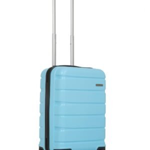 TEAKWOOD LEATHERS Unisex 8 Wheels Trolley Bag, Hard Cabin with Zipper Closure, Adjustable Push Button & Cross Side Strap, Lock System 360 Degree (55 CM, Sky Blue)