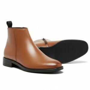 WUGO::Latest Trendy Men’s Tan Chelsea Boots | Premium Faux Leather Ankle Boots | Comfortable Slip-On Footwear for Men's & Boys