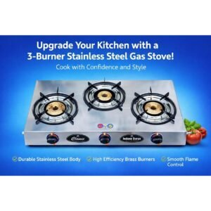 3 Burner Stainless Steel Gas Stove