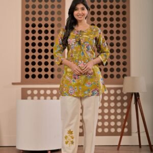 Simora Fashion Cotton Coord Set With Embroidery