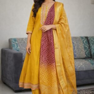 Simora Fashion Roman Silk Kurti Pant And Dupatta
