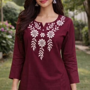 Rayon Short Top Maroon Color