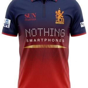 RCB Official Style Jersey 2024 – Red & Navy Match Edition Cricket T-Shirt