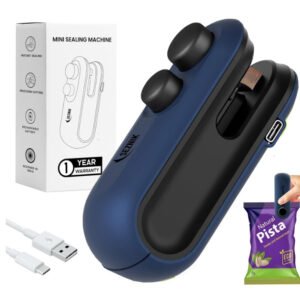 Seznik Sealing Machine for Food Packets - Portable Handheld Sealing, Snacks, Chips, Fresh Storage - Mini Sealing Machine, 1 YEAR Warranty (Dark Blue)
